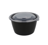 Контейнер круглый с крышкой d-144мм, 750мл, черный ПП (1уп=50шт)