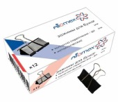 Зажим для бумаг ATTOMEX 25мм черный, металл