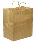 Пакет-сумка крафт, 26+15х35см, 70г/м2, с кручеными ручками (1уп=10шт)
