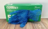 Перчатки виниловые Optiline неопудренные синии р.M/L/XL (1уп=100шт)