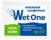 Салфетки влажные в инд.уп Wet One Лайм и мята