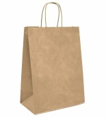 Пакет-сумка крафт с кручеными ручками, 26+15х35см, 80г/м2 (1уп=10шт)