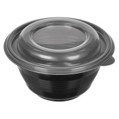 Контейнер-миска с крышкой 500мл, d-144мм, h-70мм, черный (1уп=10шт)